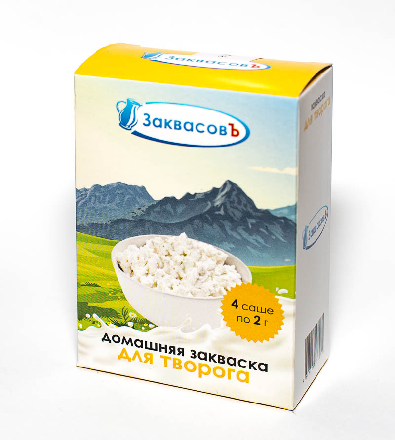 ЗаквасовЪ «Творог»,
упаковка 4 саше по 2 гр.
+ 1 саше в подарок! ЗаквасовЪ «Творог»,
упаковка 4 саше по 2 гр.
+ 1 саше в подарок!